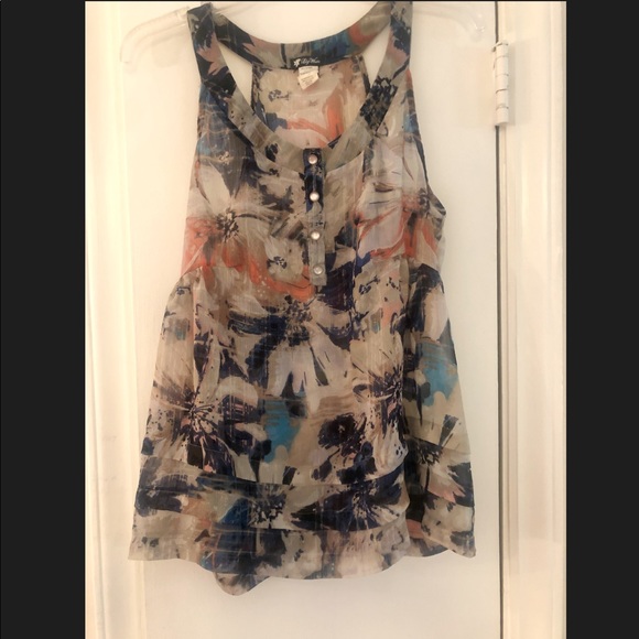 Lily White Tops - Floral Print Halter Tank from Lily White size L